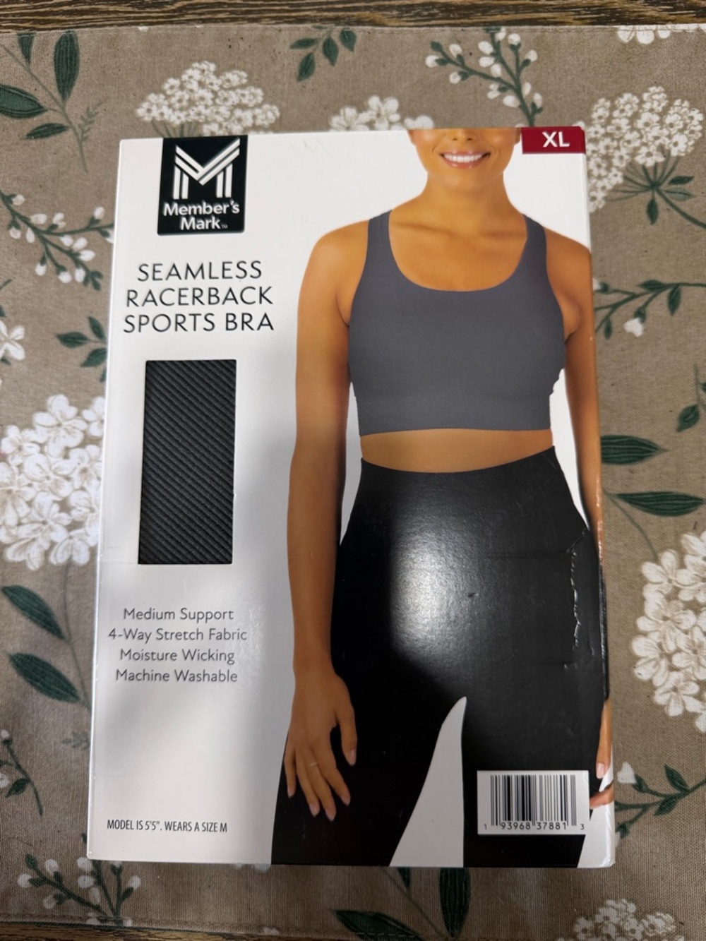 Gray Seamless Racerback Sports Bra - XL